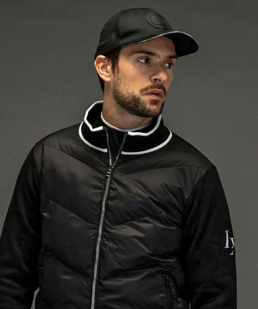 LUXEAKMPLUS スリーブニットパデッドスタンドジャケット 在庫SALE