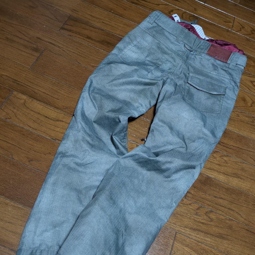 【美品】ROXY　スノボウェア　上下セット　デニム風　　カーキ　Ｓ　ボタニカル