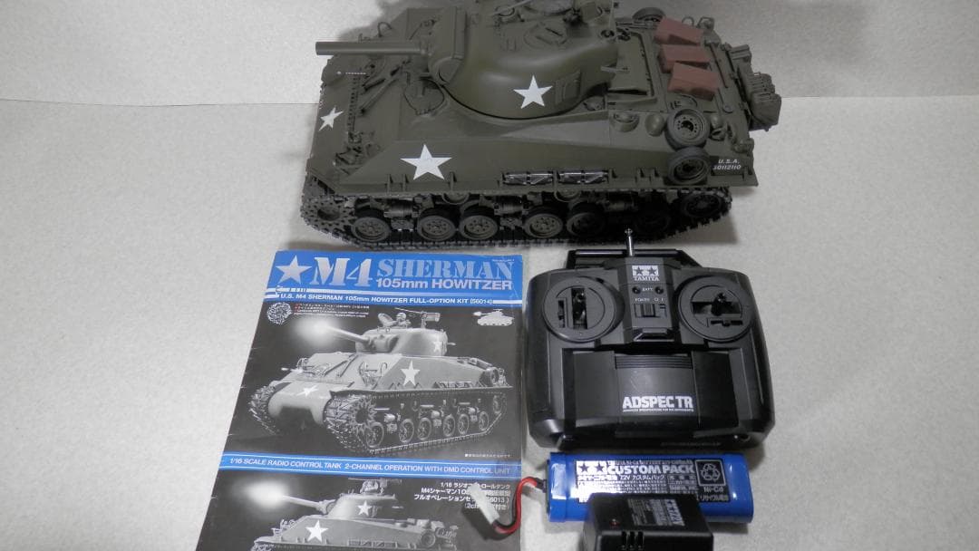 １／１６スケール　RC戦車組立済み　Ｍ４シャーマン　フルオペ　２ｃｈプロポ付き