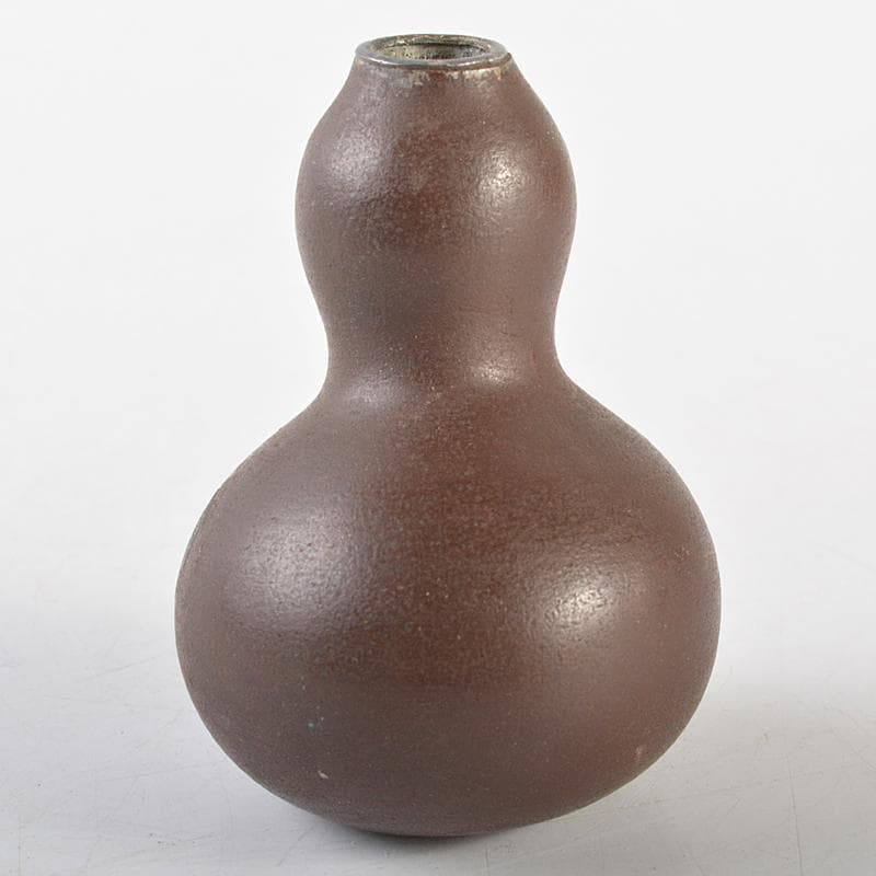 明治金工　古銅銀口　 葫蘆小瓶　線香炉　M　R5854