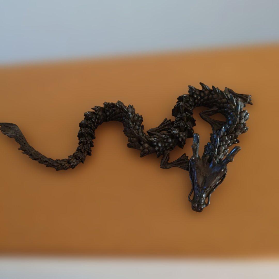 銅製　龍　自在　在銘