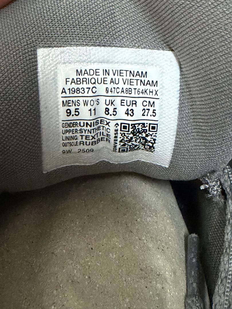 US9.5 新品 SHAI 001 converse Ares Gray 灰