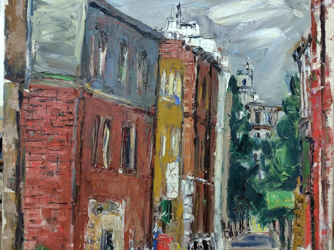 「丸の内路地」'61 F12 絵画 油彩画 油絵 風景画 アート