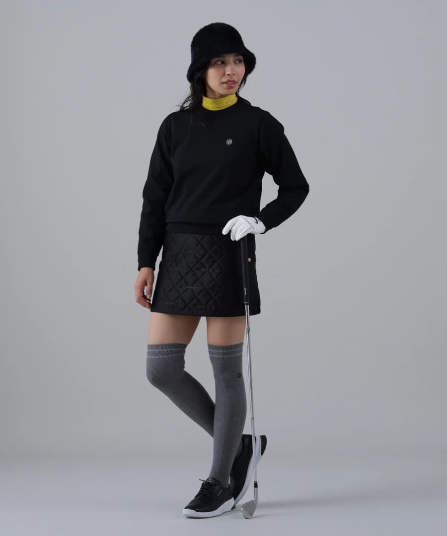 St ANDREWS 12G天竺×リンクス裏地付きクルーネックニットプルオーバー