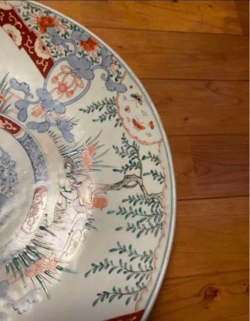古伊万里 赤絵 大皿 【希少】骨董 アンティーク コレクション 古美術
