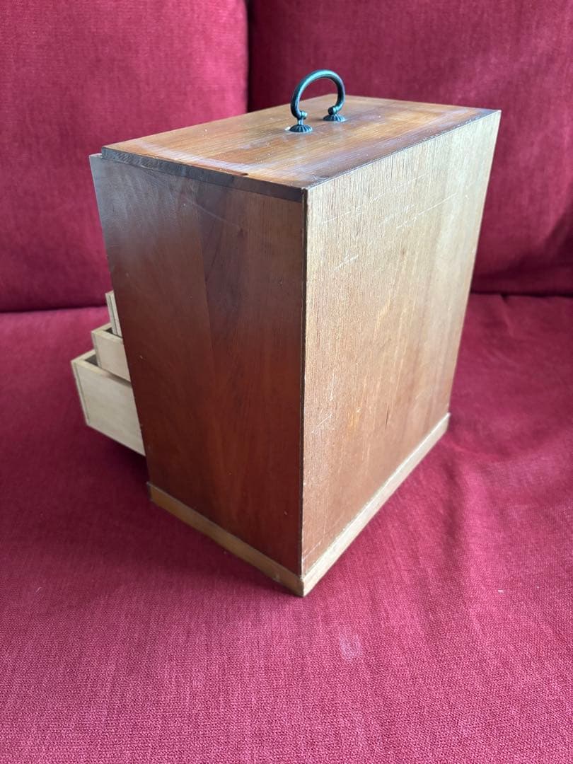 【カンナ】盆石道具 砂箪笥 レトロ 小物入れ