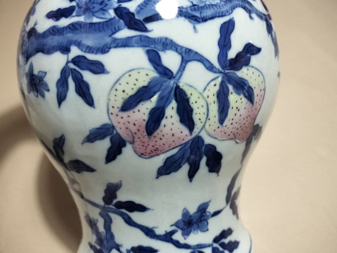 中国雑貨 蓋付き壺 成化年 飾り壺 花器 茶入 陶器 染付 青花