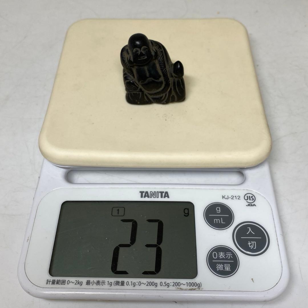 江戸時代　木彫　布袋　根付　タトチ　23g 東R8-0205 ア㊱