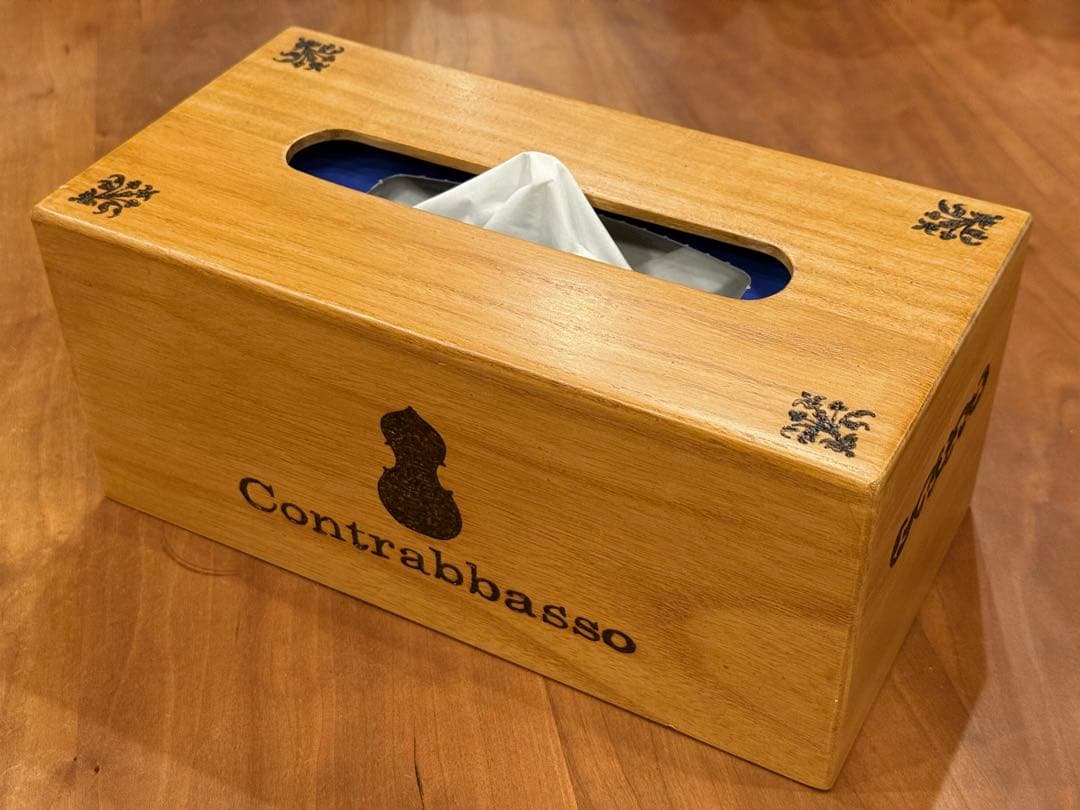 【希少・美品】コントラバス 木製ティシューケース イタリア製