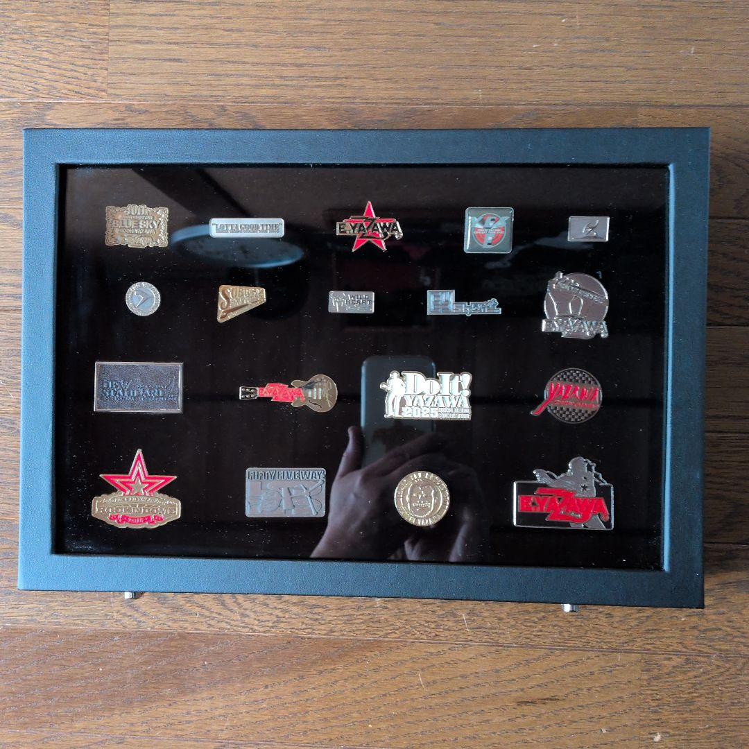 矢沢永吉さん　ピンバッチ１８個　ケ−ス入り 未使用に近い