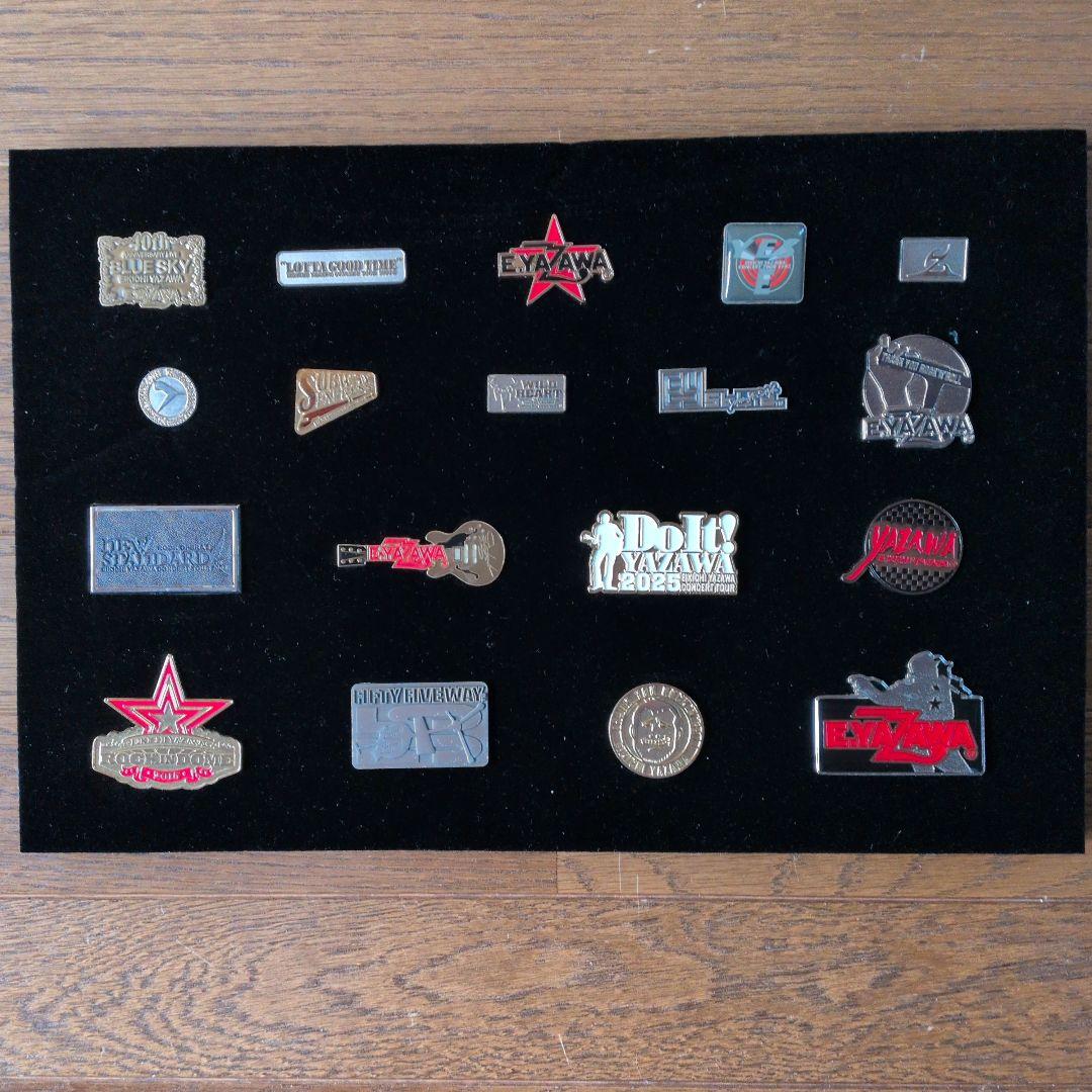 矢沢永吉さん　ピンバッチ１８個　ケ−ス入り 未使用に近い