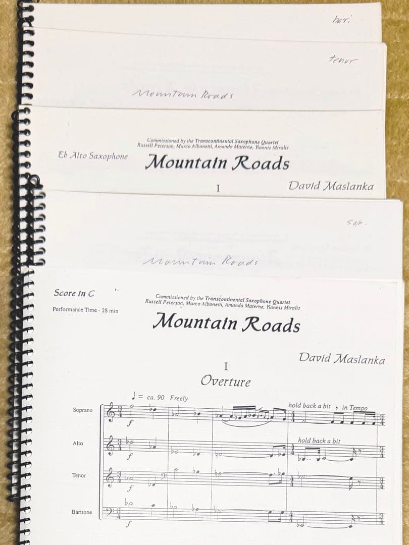 【超希少品】マウンテン・ロード ～サクソフォン四重奏のための～ 【輸入版】