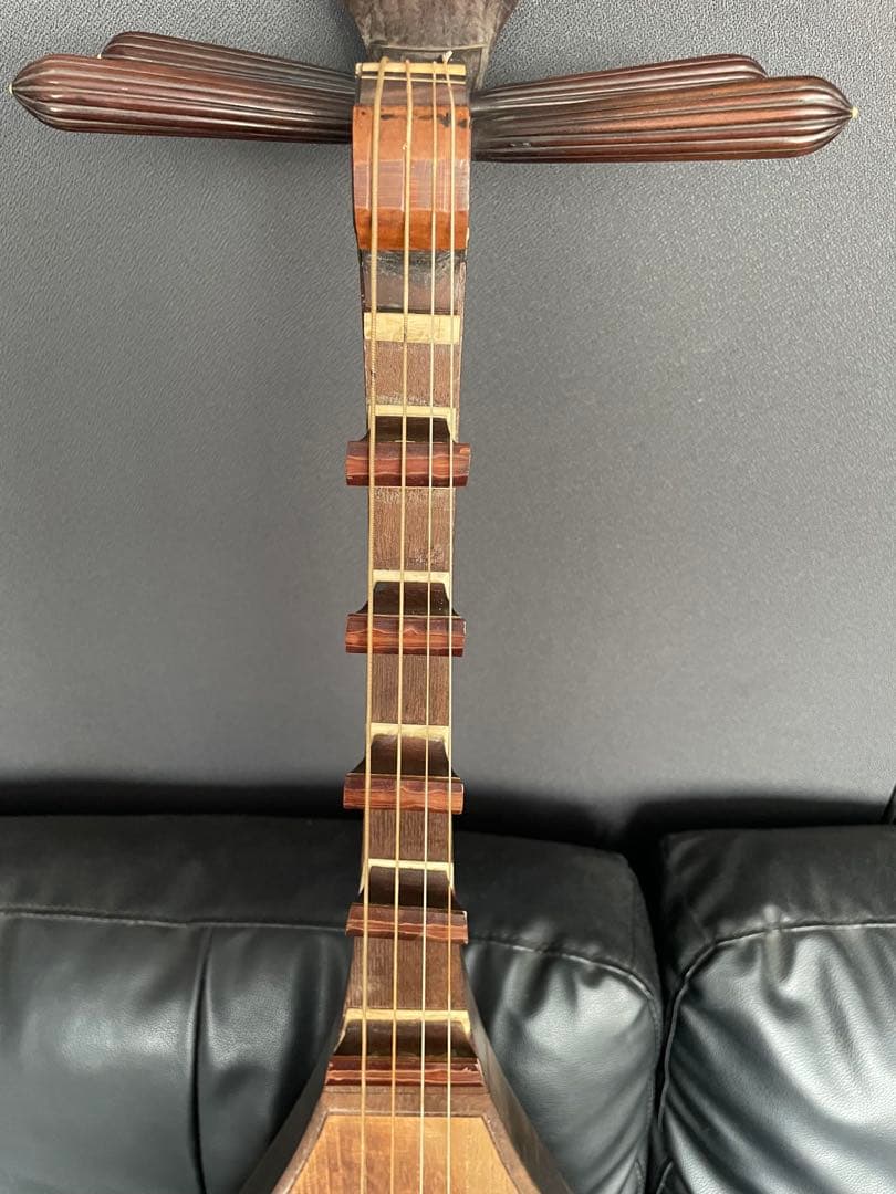 ②レア 筑前琵琶 四弦五柱 マンモス装飾 和楽器 弦楽器