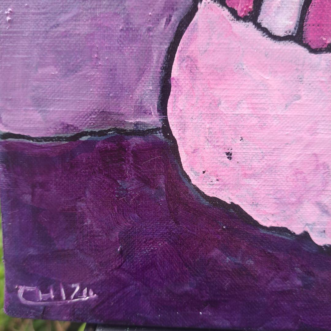 キャンバス油絵 　専用　ダンシングフラワー　渋華やかおしゃれアート