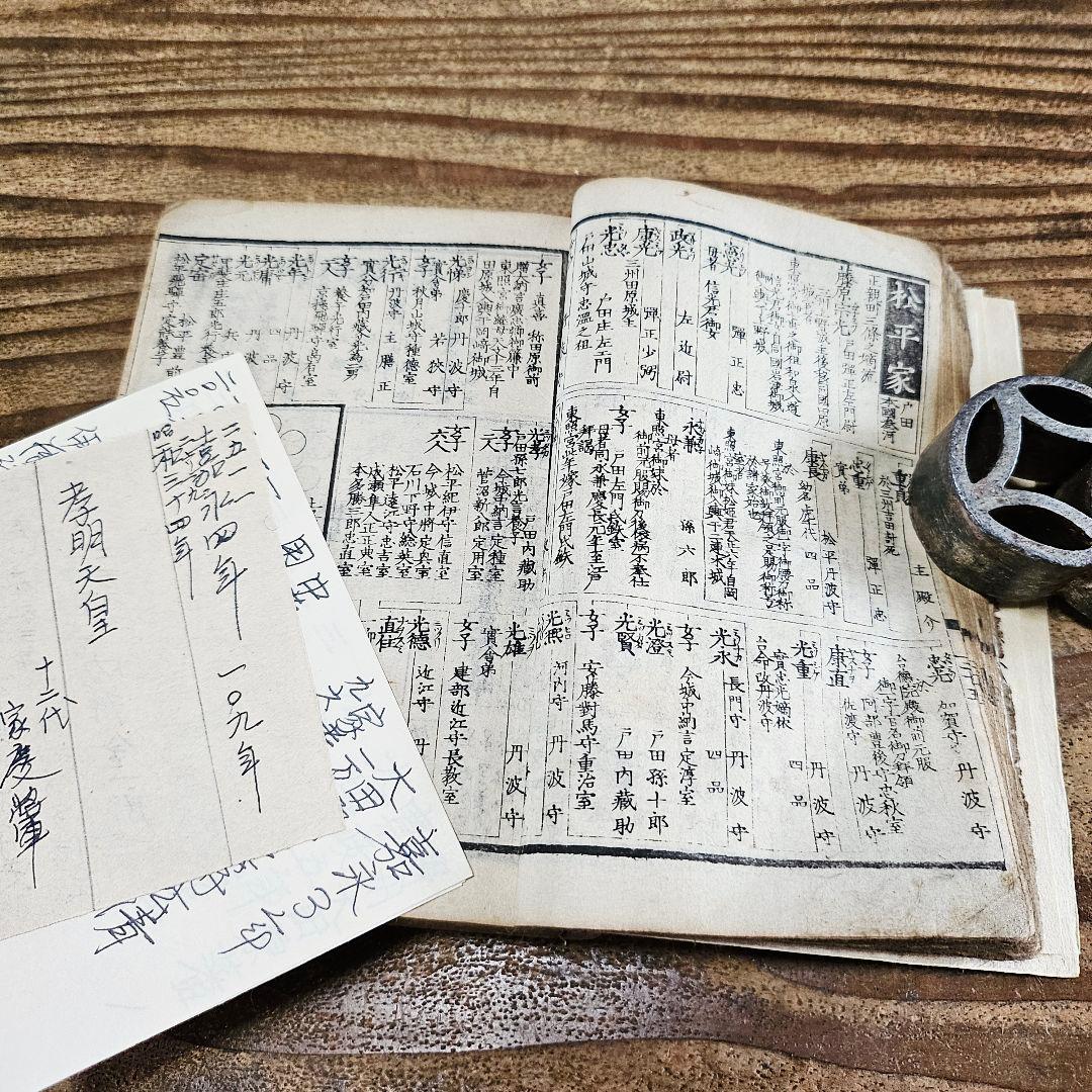 xo9467 古い和本 嘉永武鑑 二 御役人 槍印 旗本 家紋ほか 古文書 史料