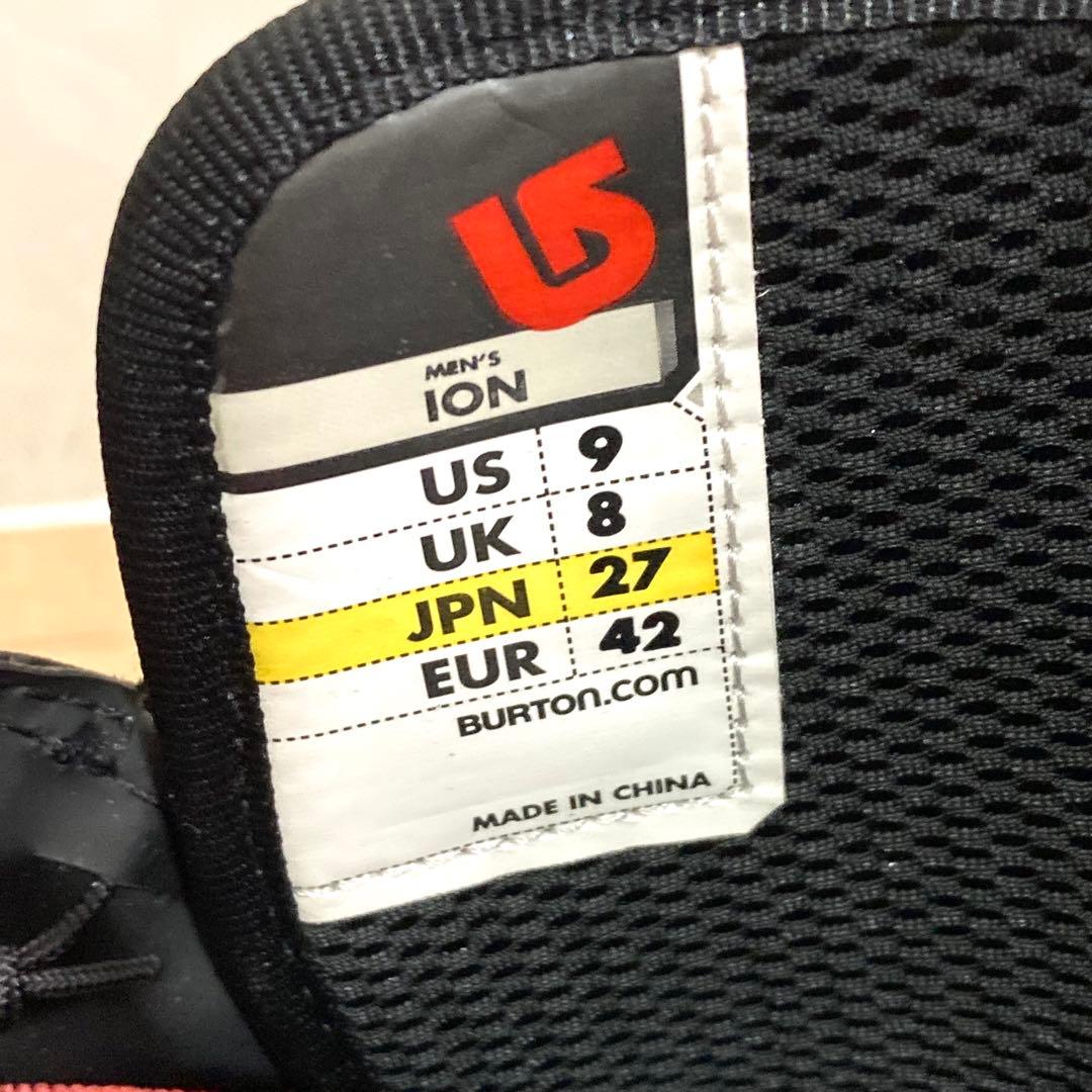 人気✨Burton ION スノーボードブーツ 27.0cm ブラック レッド