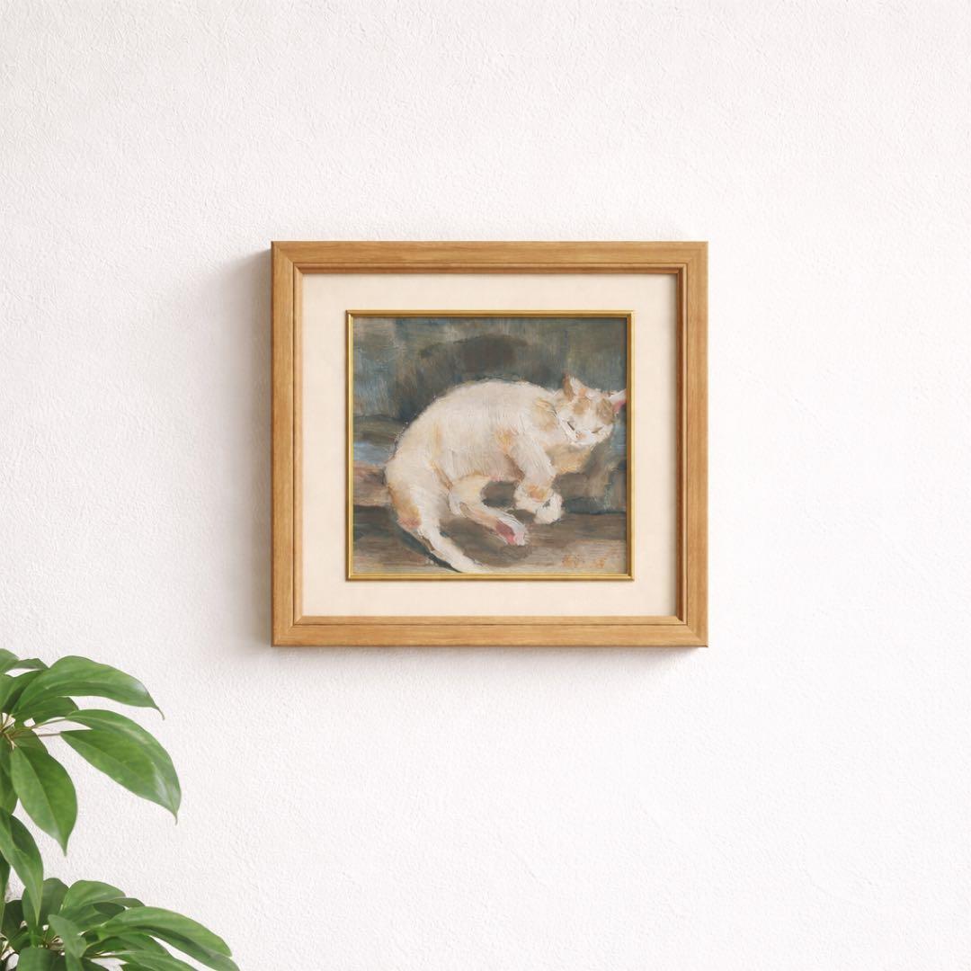 【絵画】横たわる猫