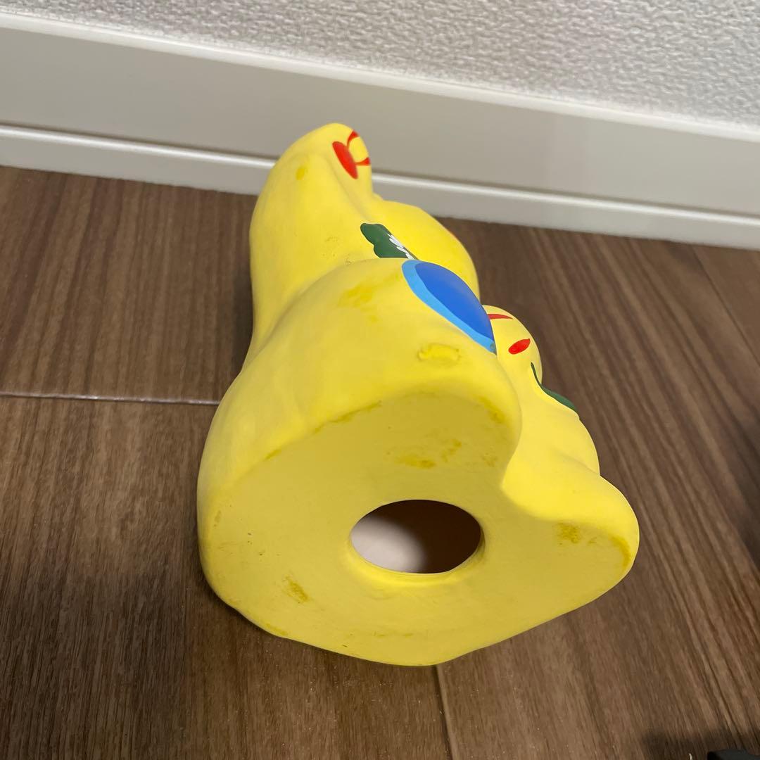 招き猫 置物 幸運 黄色　輪葉葉