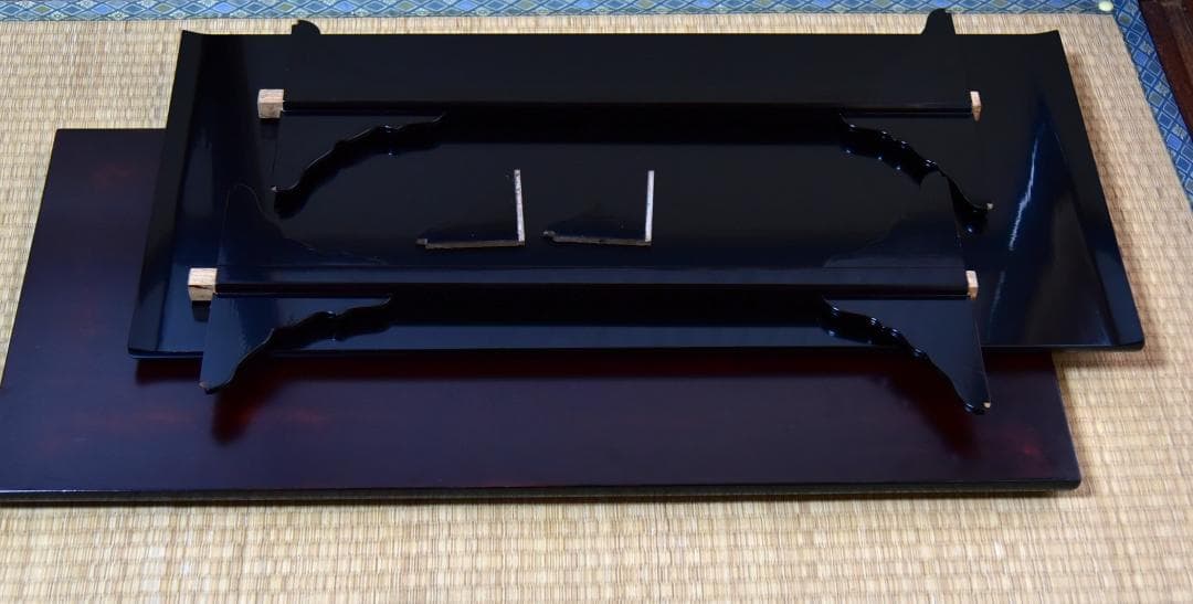 真塗　及台子【極上品】組立式　飾り棚　お茶道具／共箱