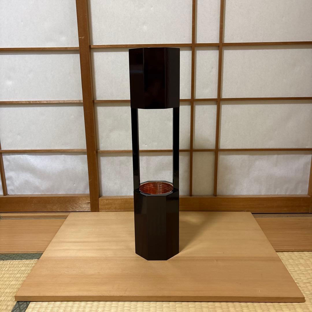 30 華道　八角二重切　 二重切り　花器　二重切　華道具　花瓶