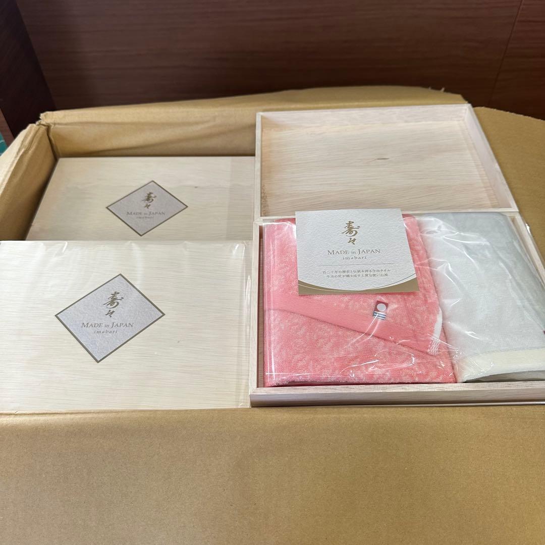 寿々〜じゅじゅ〜 日本製 愛媛今治 木箱入りフェイス1P・ハンドタオル1P