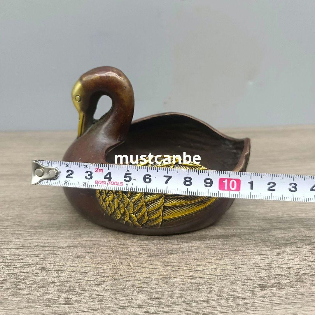 銅器 鵞鳥灰皿 鵞鳥薫香炉 茶道具 装飾品 工芸品 置物