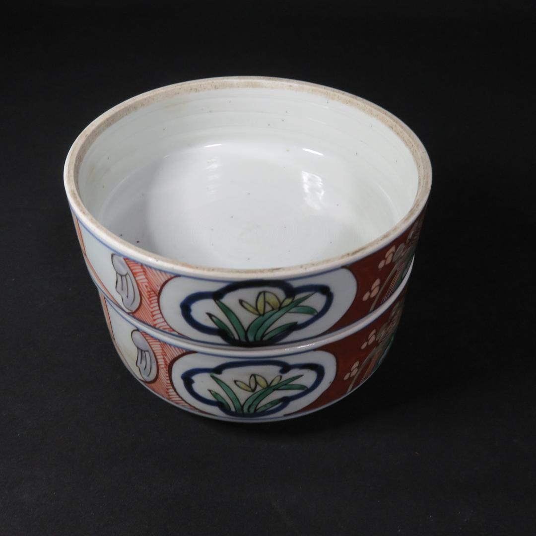 段重 色絵付 赤絵 木箱 訳アリ 一段直し 江戸 おせち 祝席