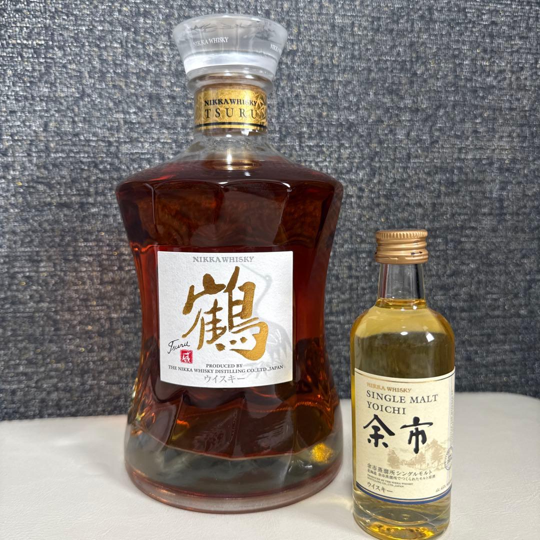 ニッカウヰスキー 鶴 700ml サービスにシングルモルト余市 50ml