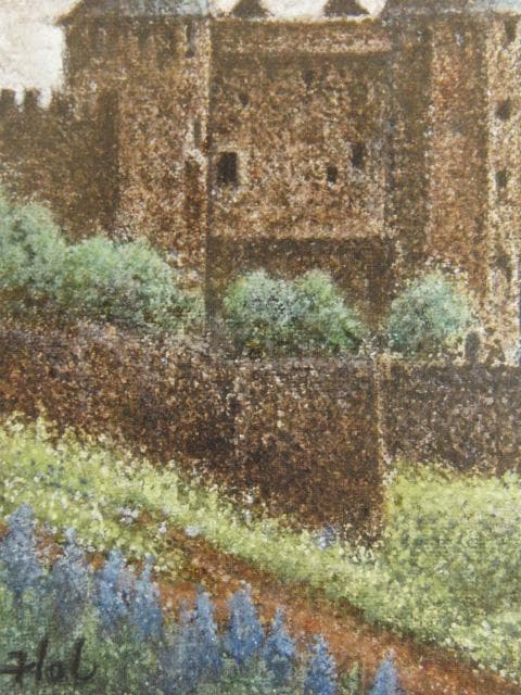 桑島春彦、【カルカソンヌの城】、希少な限定額装用画集画、新品高級額 額装付