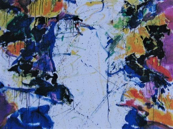 サム・フランシス、『輝く背後』、希少画集画、状態良好、新品木製額・