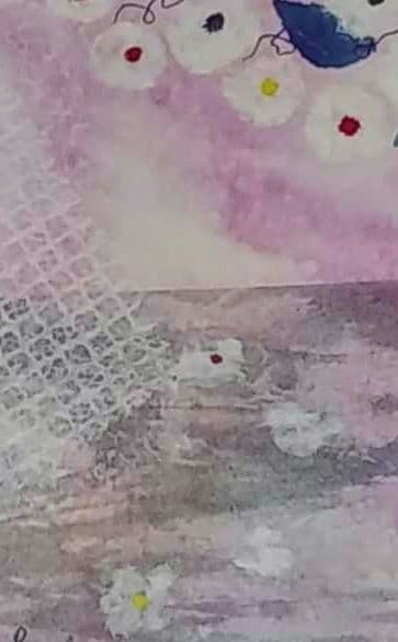 【ちぎり絵】「ロマンチック」　ハンドメイド　(P 10サイズ) 暮らしに彩りを