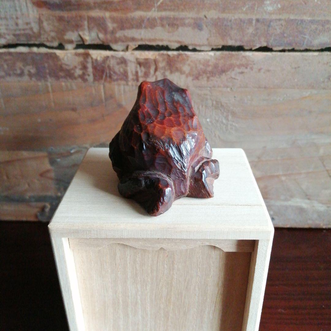 光玉　木彫蛙　2個