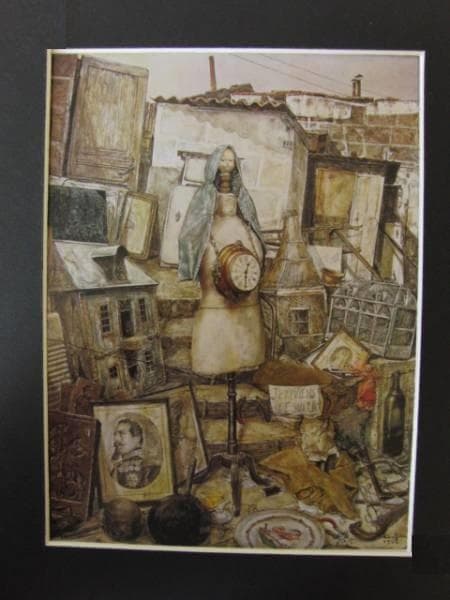 藤田嗣治、「《Je reviens de suite》」、希少画集の額装画