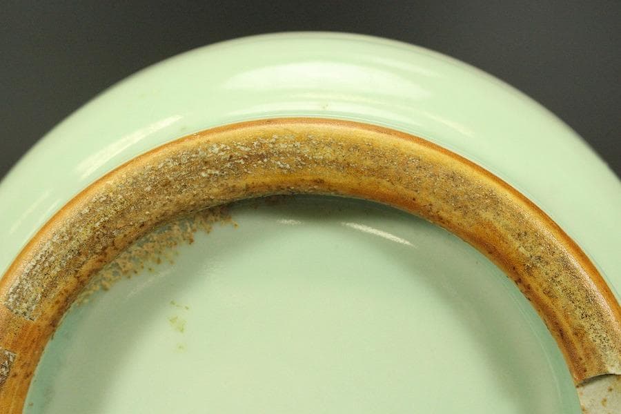 初代 宮永東山作 青磁花入(ZE716)