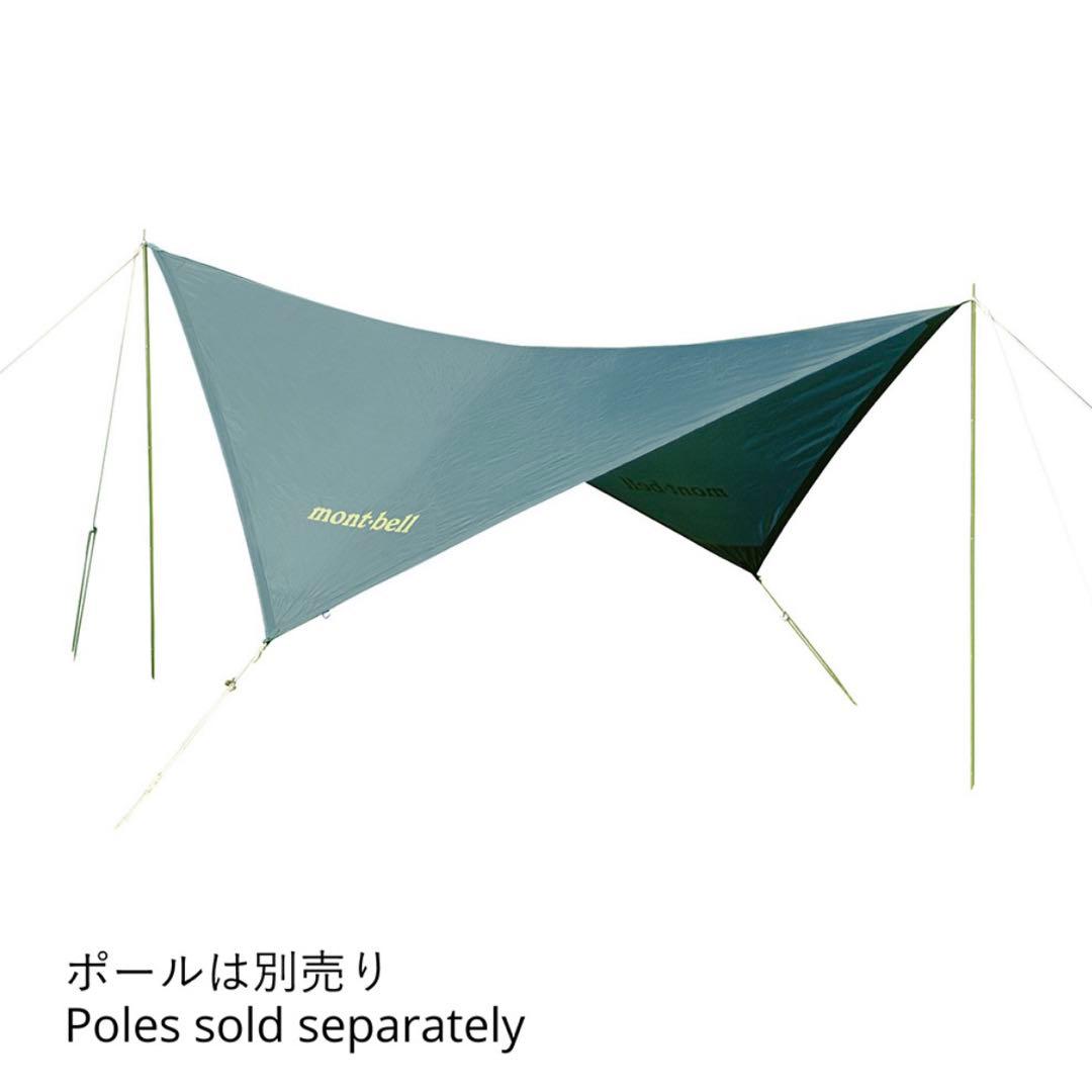 美品モンベル現行モデル　ミニタープ　ダークグリーン　ポール付