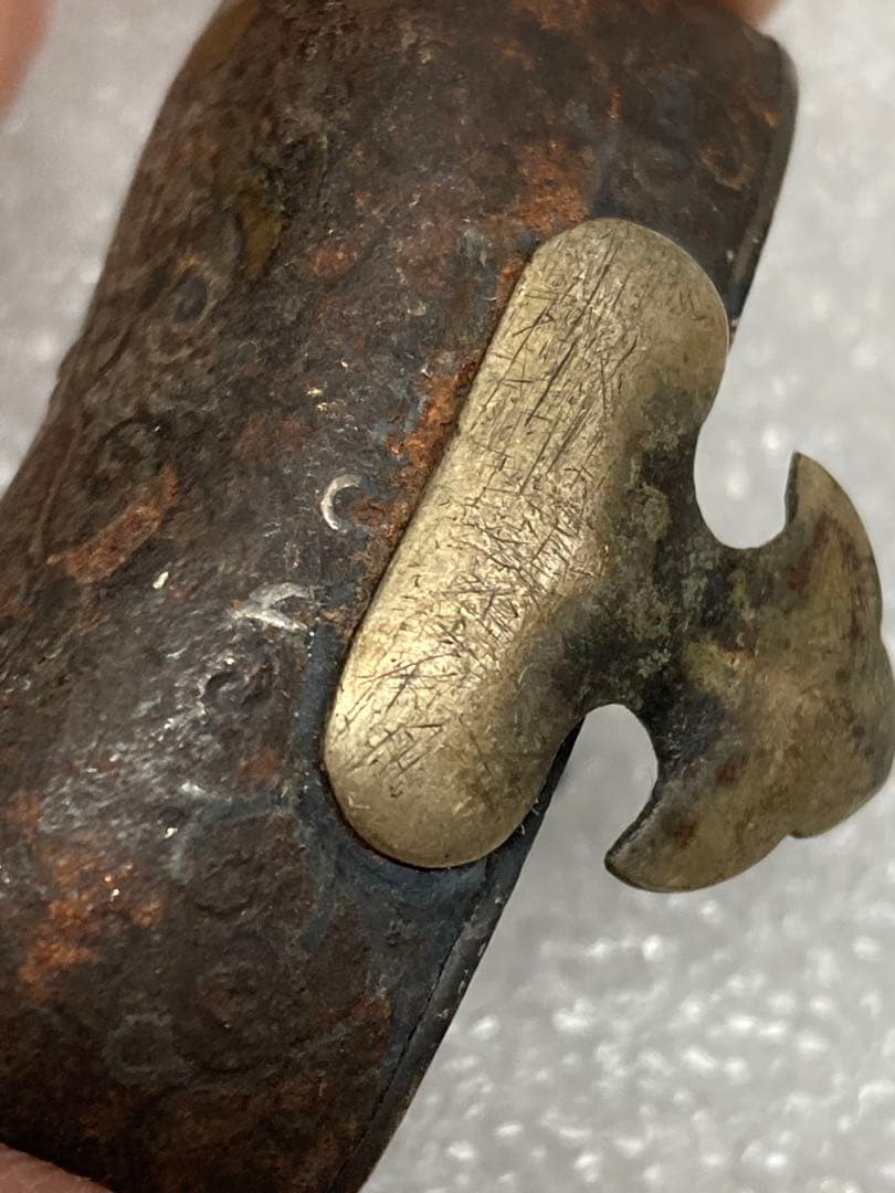 当時物 時代物 江戸時代 蛇 藤の花 金銀露象嵌 刀装具 鍔 目貫 縁頭 縁