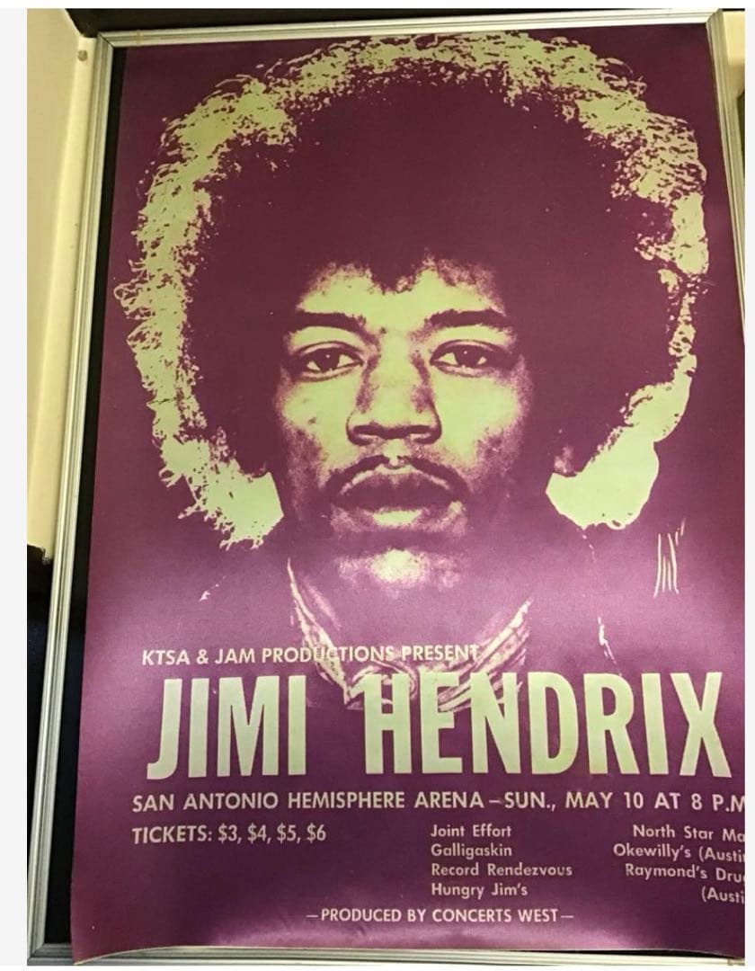 Jimi Hendrix San Antonio1970.5.10タペストリー