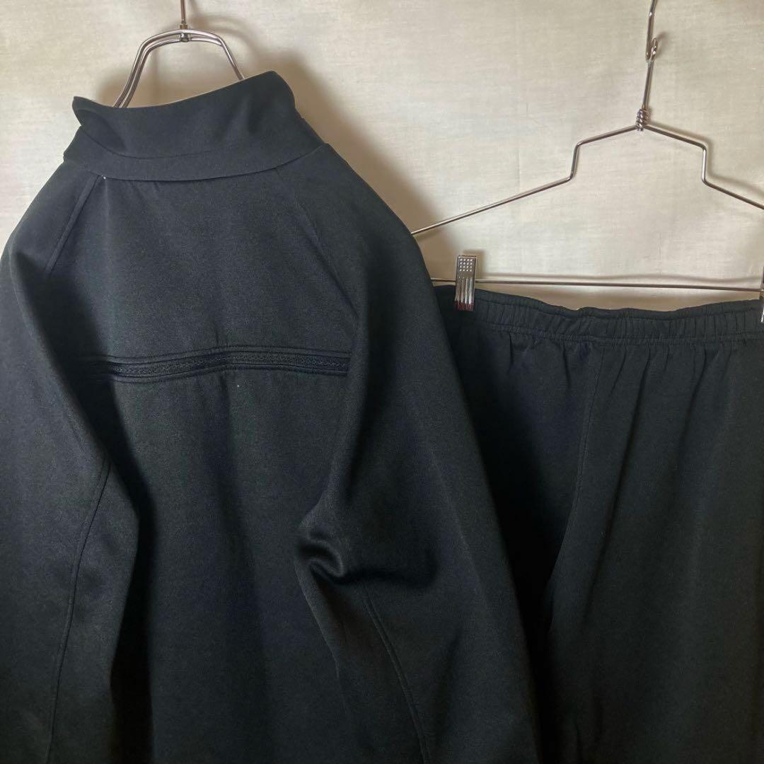 Reebokリーボック シンプルブラックジャージセットアップ上下セットXLサイズ