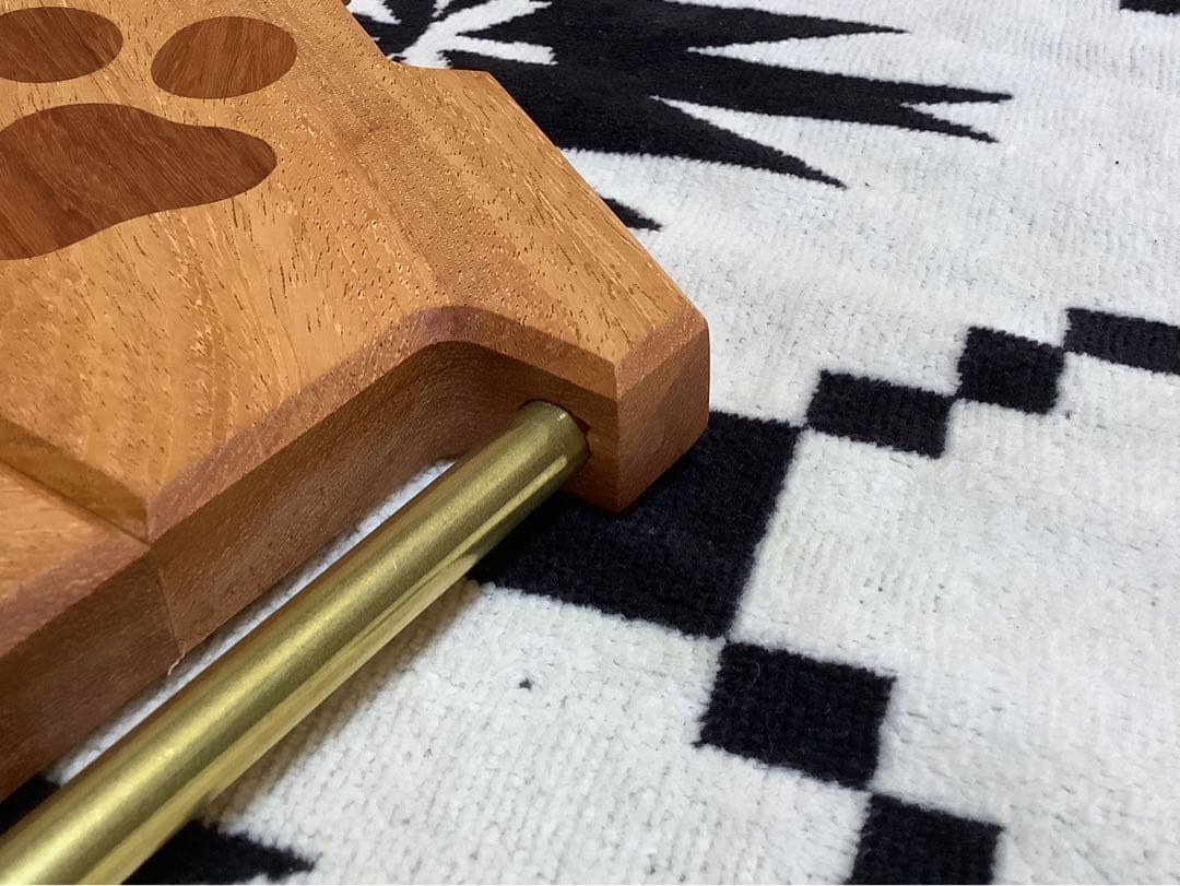 ヘキサゴンテーブル天板三脚テーブル　ヘキサゴン117 肉球柄　アパ材