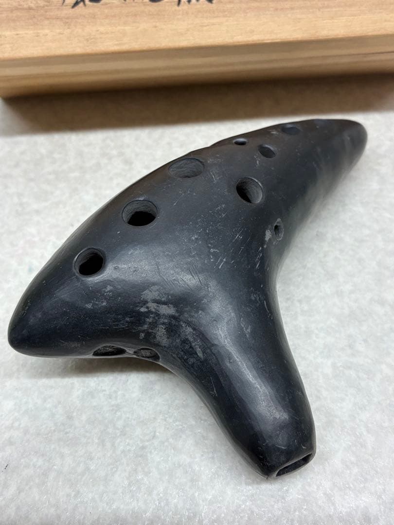 D0104）希少 オカリナ 燻焼 黒 F 風流窯 政郎作 吹奏楽器