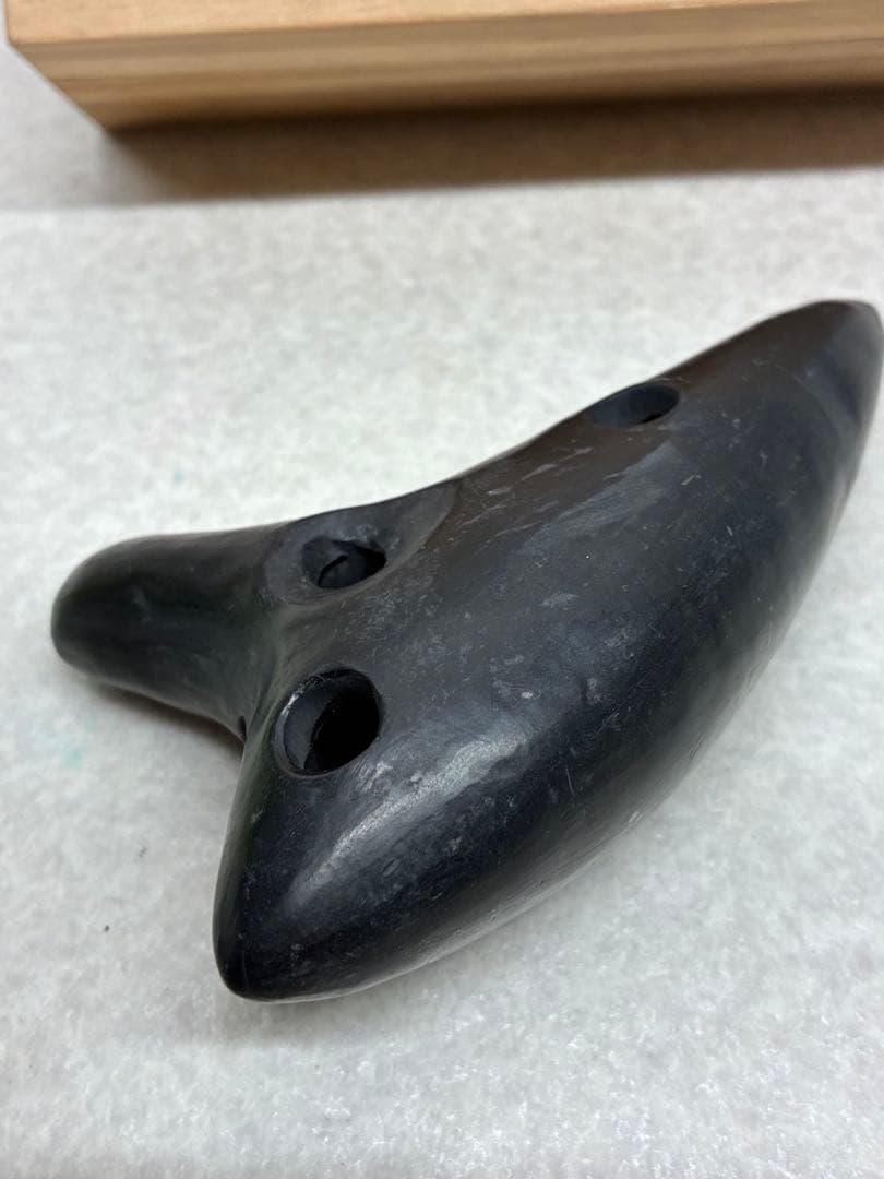 D0104）希少 オカリナ 燻焼 黒 F 風流窯 政郎作 吹奏楽器