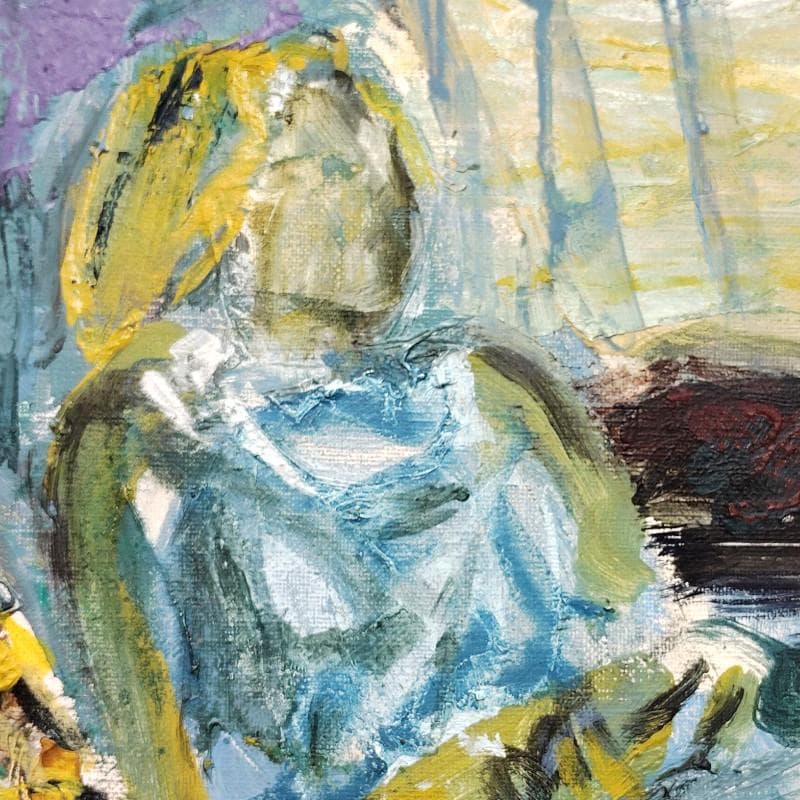 ☆デュボア康子☆「憩い」(仮題）油絵　F4号　未使用額！