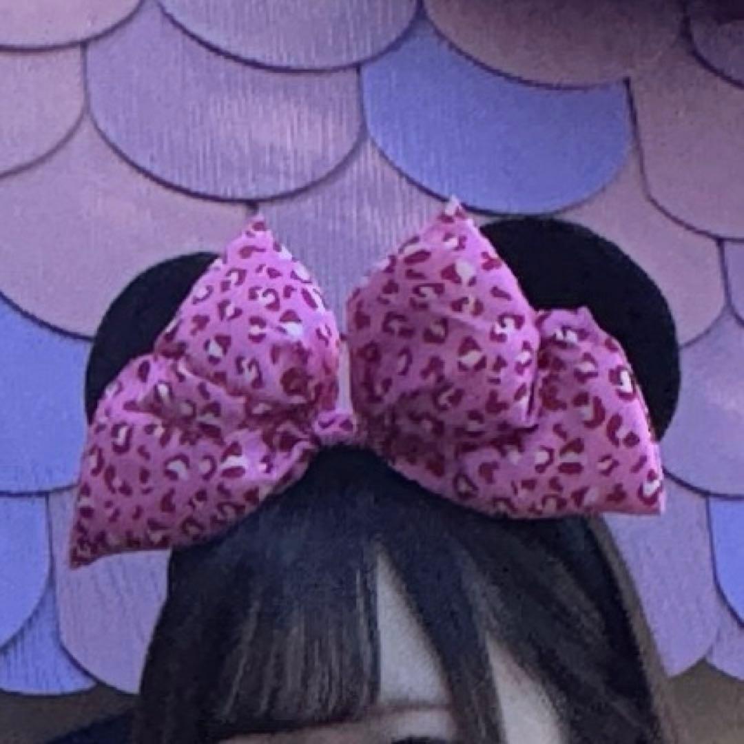 ミニーヒョウ柄カチューシャ ピンク