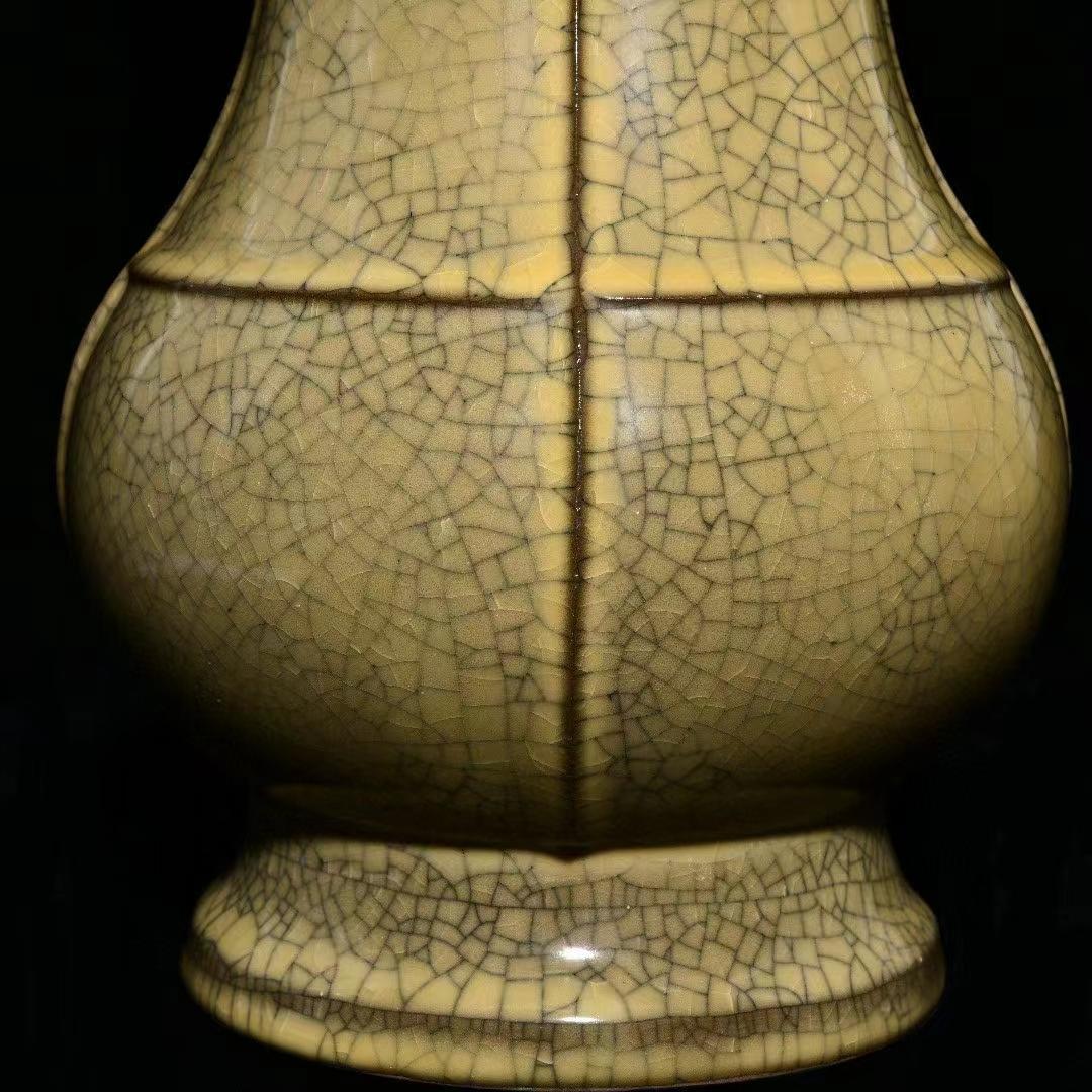 中国古美術・旧蔵陶磁器如意瓶・18x38cm・茶道具・案頭・置物・文房具・賞物