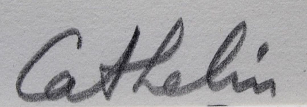 カトラン 【黒い背景のバラの花束】 リトグラフ 直筆サイン