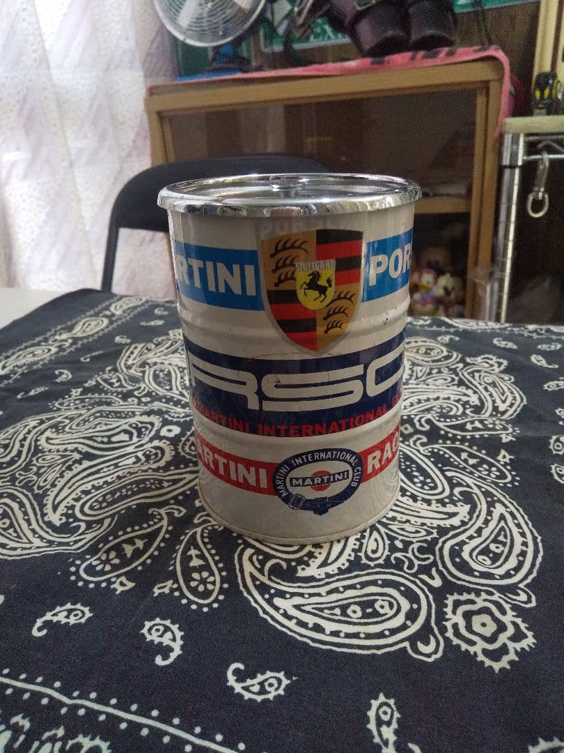 ポルシェ マルティーニ レーシング缶ドラム缶型 タバコディスペンサー