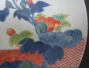 インテリア！【鍋島皿　花鳥文色絵皿　観賞　骨董木箱・ｋ42 】陶磁器 鉢丼　収集