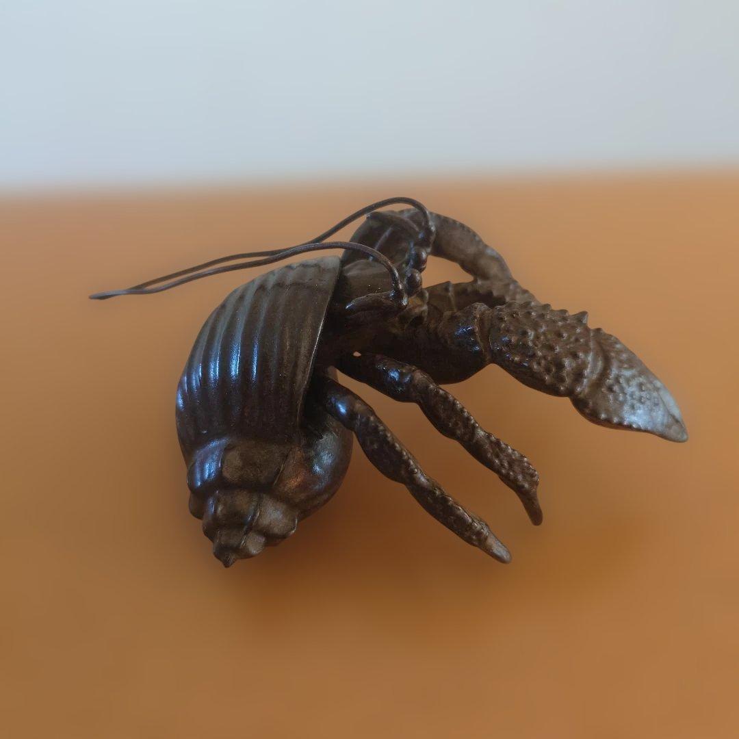 銅製　ヤドカリ　在銘