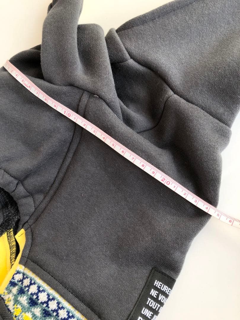 黄色袖のロンパース　イタグレ服　犬服　ハンドメイド