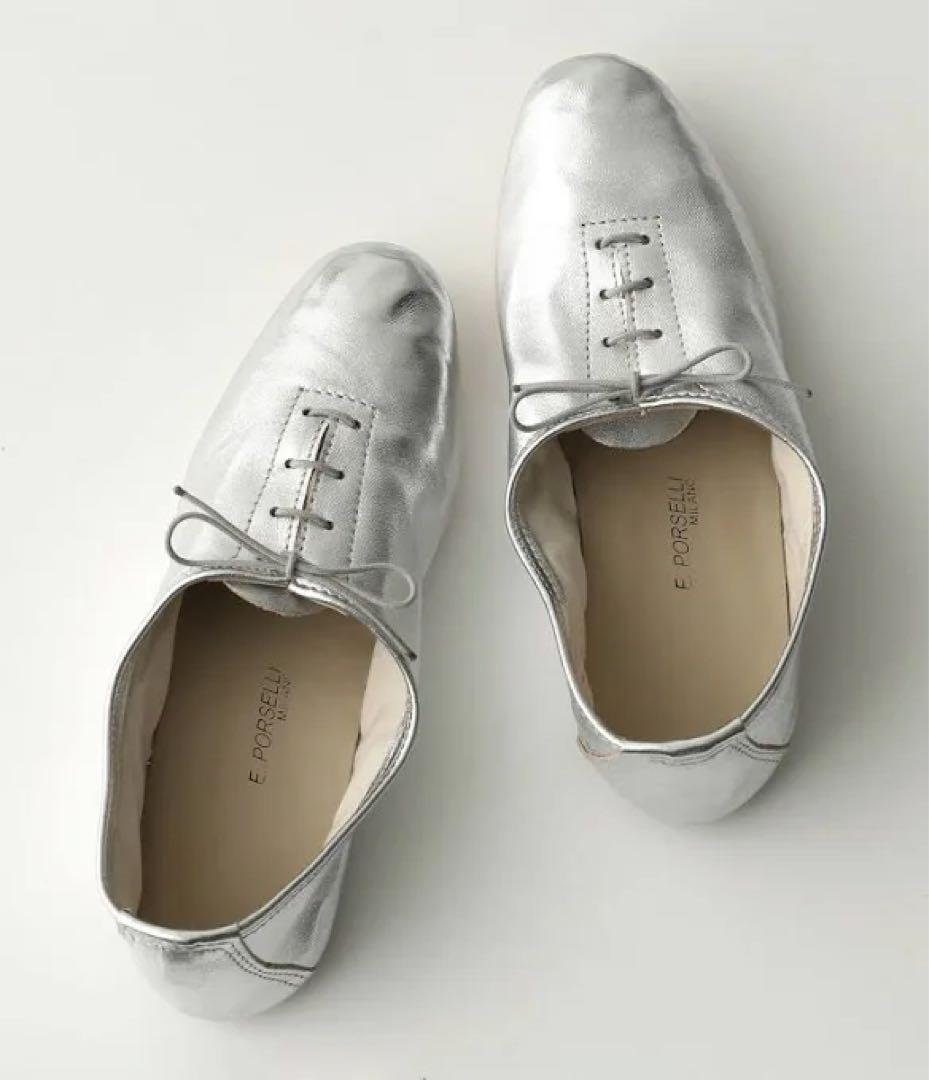 E.PORSELLI ポルセリ シルバー ジャズシューズ